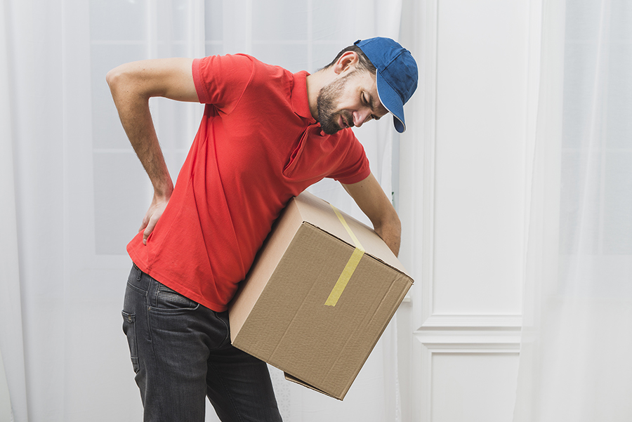 Manual handling accidents, courier with sore back, accident at work claim, personal injury claim