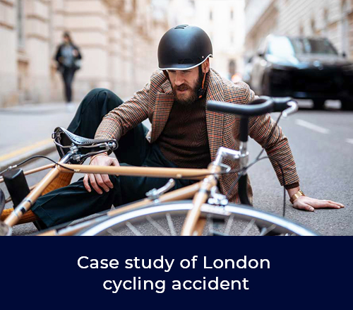 London cycling accident compensation, bike injury, injured knee, cyclist accident in London